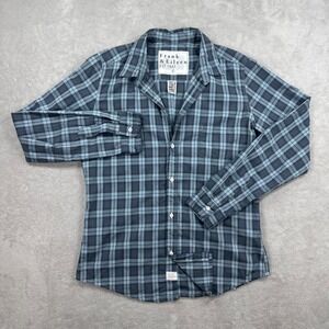 Frank & Eileen Barry Button Up Womens Large Blue Plaid Cotton Long Sleeve Shirt
